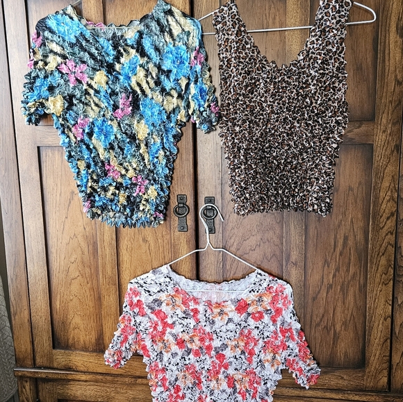 Vintage 1990s Popcorn Stretch Shirts Lot Of 3 - Picture 7 of 12